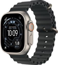Apple Watch Ultra 3 (2025) 49mm Natural Titanium Case with Black Ocean Band