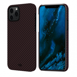 Чехол Pitaka MagEZ Case для iPhone 12/12 Pro 6.1", черно-красный, кевлар (арамид)