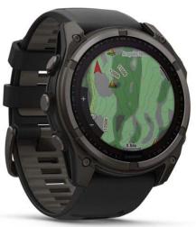 Умные часы Garmin Fenix 8 51 мм Solar, Sapphire Titanium, черный с черным силиконовым ремешком (010-02907-70)