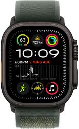 Apple Watch Ultra 2 (2024) 49mm Black Titanium Case with Green Trail Loop (M/L)