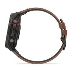 Смарт-часы Garmin Fenix 8 Pro 51 mm Amoled Sapphire Titanium Carbon Grey Chestnut Leather, коричневый (010-03199-40)