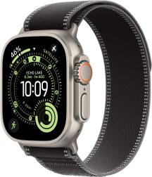Apple Watch Ultra 3 (2025) 49mm Natural Titanium Case with Black/Charcoal Trail Loop (M/L)