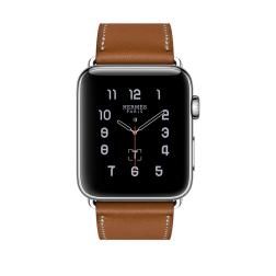 Apple Watch Hermes Series 2 42mm Stainless Steel Case with Fauve Barenia Leather Single Tour