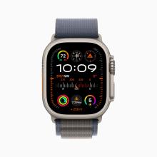 Apple Watch Ultra 2 (2024) 49mm Black Titanium Case with Green Trail Loop (M/L)