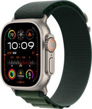 Apple Watch Ultra 2 (2024) 49mm Natural Titanium Case with Dark Green Alpine Loop Medium