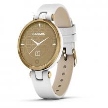 Смарт часы Garmin LILY светло-золотистый безель, белый корпус и итальянский кожаный ремешок