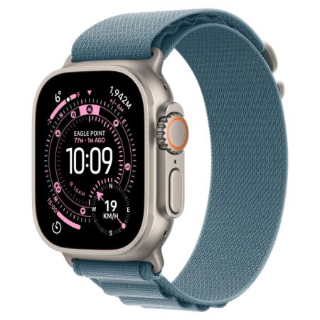Apple Watch Ultra 3 (2025) 49mm Natural Titanium Case with Light Blue Alpine Loop