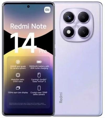 Смартфон Xiaomi Redmi Note 14 Pro 12/256 Гб, фиолетовый Смартфон Xiaomi Redmi Note 14 Pro 12/256 Гб, фиолетовый
