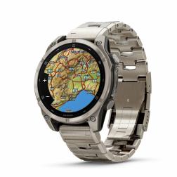 Часы Garmin Fenix 8 47mm Amoled Sapphire Titanium, светло-серый, титановый ремешок (010-02904-40)