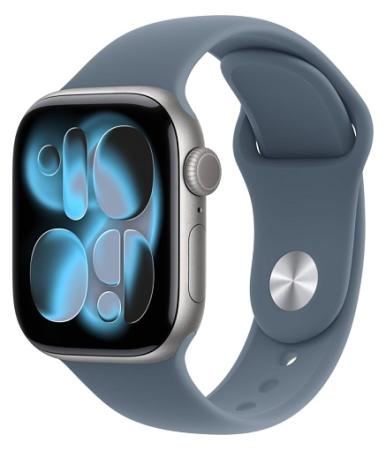 Apple Watch Series 11 46mm Silver Aluminum Case with Sport Band Anchor Blue