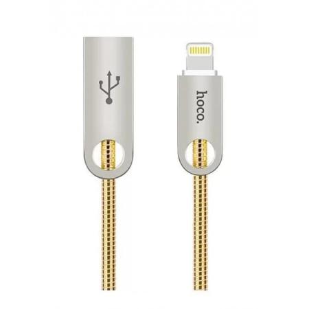 USB кабель Hoco U8 Zinc alloy metal charging cable Lightning (gold)