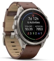 Умные часы Garmin Fenix 9 Pro AMOLED 47мм inReach, Titanium with Walnut Leather Band (010-04336-41)