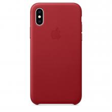 Кожанный чехол для iPhone XS, цвет красный