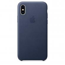 Кожанный чехол для iPhone XS Max, цвет темно-синий