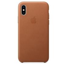 Кожанный чехол для iPhone XS Max, цвет коричневый 