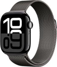 Apple Watch Series 10 46mm Jet Black Titanium Case with Milanese Loop, Slate