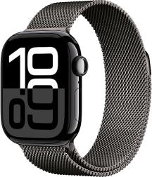 Apple Watch Series 10 42mm Jet Black Aluminum Case with Milanese Loop, Slate