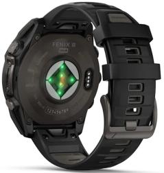 Умные часы Garmin Fenix 8 47mm Solar, Sapphire, титановый угольно-серый DLC с черным ремешком (010-02906-11)
