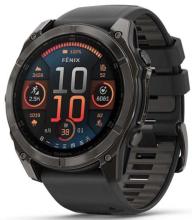 Умные часы Garmin Fenix 8 51 мм AMOLED, черный/серый с силиконовым ремешком (010-02905-63)